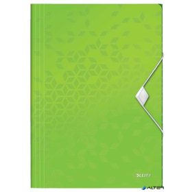 Gumis mappa, PP, A4, LEITZ "Wow", zöld