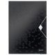 Gumis mappa, PP, A4, LEITZ "Wow", fekete