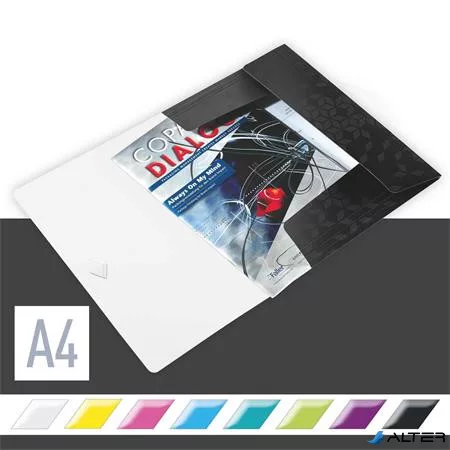 Gumis mappa, PP, A4, LEITZ "Wow", fekete