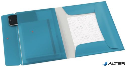 Gumis mappa, extra tasakkal, PP, A4, LEITZ 'Cosy', nyugodtkék