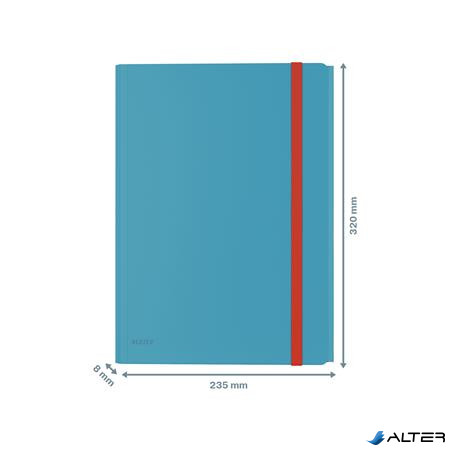 Gumis mappa, extra tasakkal, PP, A4, LEITZ 'Cosy', nyugodtkék