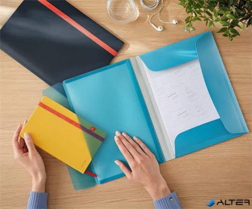 Gumis mappa, extra tasakkal, PP, A4, LEITZ 'Cosy', nyugodtkék