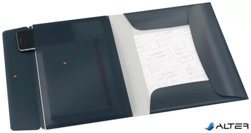 Gumis mappa, extra tasakkal, PP, A4, LEITZ 'Cosy', bársonyszürke