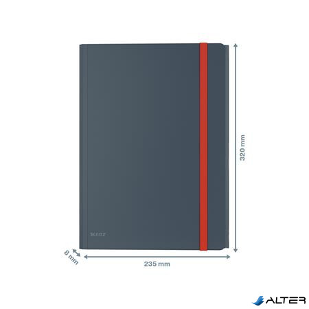 Gumis mappa, extra tasakkal, PP, A4, LEITZ 'Cosy', bársonyszürke