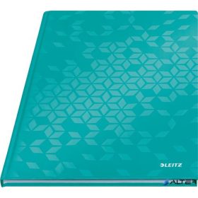   Beíró, A4, vonalas, 80 lap, keményfedeles, LEITZ 'Wow', jégkék