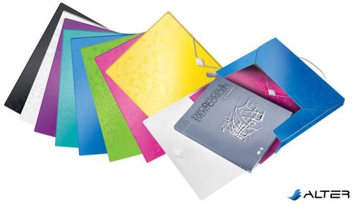 Gumis mappa, 30 mm, PP, A4, LEITZ "Wow Jumbo", rózsaszín