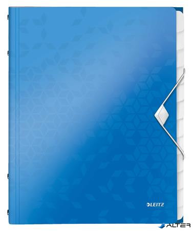 Előrendező, A4, 12 részes, műanyag, LEITZ "Wow", kék