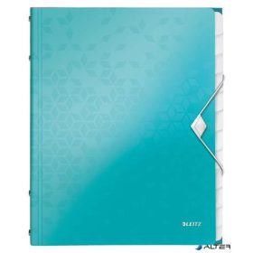   Előrendező, A4, 12 részes, műanyag, LEITZ "Wow", jégkék