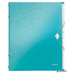  Előrendező, A4, 12 részes, műanyag, LEITZ 'Wow', jégkék