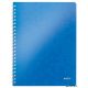 Spirálfüzet, A4, vonalas, 80 lap, LEITZ 'Wow', kék