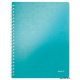 Spirálfüzet, A4, vonalas, 80 lap, LEITZ 'Wow', jégkék