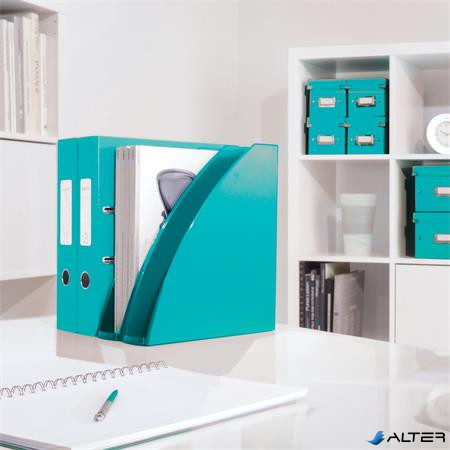 Spirálfüzet, A4, vonalas, 80 lap, LEITZ 'Wow', jégkék