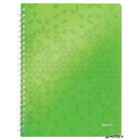   Spirálfüzet, A4, vonalas, 80 lap, LEITZ 'Wow', zöld