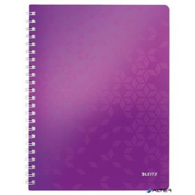   Spirálfüzet, A4, vonalas, 80 lap, LEITZ "Wow", lila