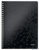 Spirálfüzet, A4, vonalas, 80 lap, LEITZ 'Wow', fekete