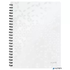   Spirálfüzet, A4, kockás, 80 lap, LEITZ "Wow", fehér