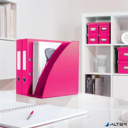 Spirálfüzet, A4, kockás, 80 lap, LEITZ "Wow", rózsaszín