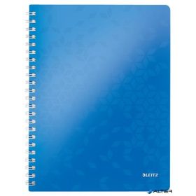   Spirálfüzet, A4, kockás, 80 lap, LEITZ 'Wow', kék