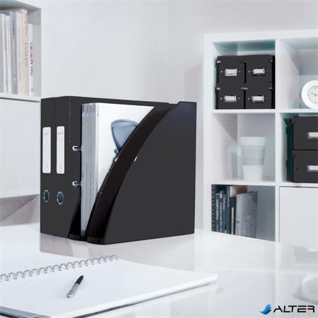 Spirálfüzet, A4, kockás, 80 lap, LEITZ "Wow", fekete