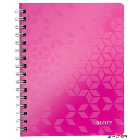   Spirálfüzet, A5, vonalas, 80 lap, LEITZ "Wow", rózsaszín