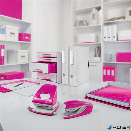 Spirálfüzet, A5, vonalas, 80 lap, LEITZ "Wow", rózsaszín