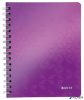 Spirálfüzet, A5, vonalas, 80 lap, LEITZ 'Wow', lila