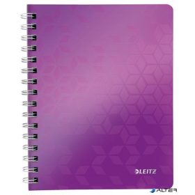   Spirálfüzet, A5, vonalas, 80 lap, LEITZ 'Wow', lila