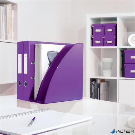 Spirálfüzet, A5, vonalas, 80 lap, LEITZ 'Wow', lila