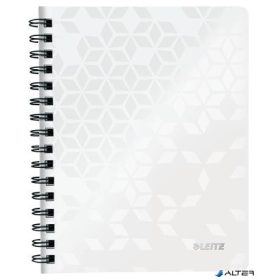   Spirálfüzet, A5, kockás, 80 lap, LEITZ "Wow", fehér