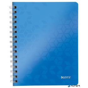   Spirálfüzet, A5, kockás, 80 lap, LEITZ 'Wow', kék