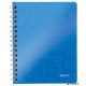 Spirálfüzet, A5, kockás, 80 lap, LEITZ 'Wow', kék