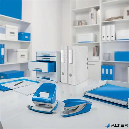 Spirálfüzet, A5, kockás, 80 lap, LEITZ "Wow", kék