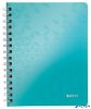 Spirálfüzet, A5, kockás, 80 lap, LEITZ 'Wow', jégkék