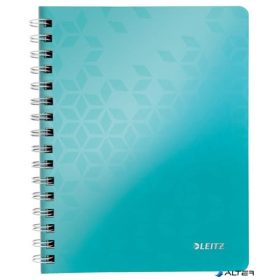   Spirálfüzet, A5, kockás, 80 lap, LEITZ 'Wow', jégkék