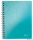 Spirálfüzet, A5, kockás, 80 lap, LEITZ 'Wow', jégkék