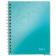 Spirálfüzet, A5, kockás, 80 lap, LEITZ 'Wow', jégkék