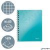 Spirálfüzet, A5, kockás, 80 lap, LEITZ 'Wow', jégkék