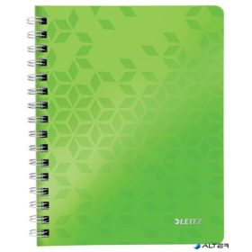   Spirálfüzet, A5, kockás, 80 lap, LEITZ "Wow", zöld