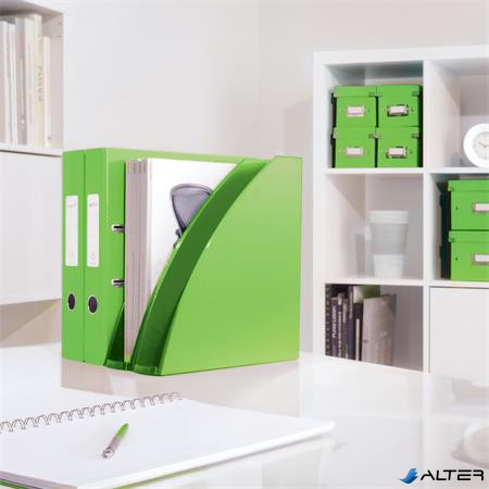 Spirálfüzet, A5, kockás, 80 lap, LEITZ "Wow", zöld