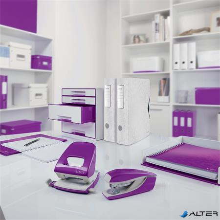 Spirálfüzet, A5, kockás, 80 lap, LEITZ 'Wow', lila