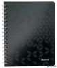 Spirálfüzet, A5, kockás, 80 lap, LEITZ 'Wow', fekete