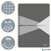 Spirálfüzet, A4, kockás, 90 lap, laminált karton borító, LEITZ "Office", szürke