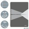 Spirálfüzet, A4, vonalas, 90 lap, laminált karton borító, LEITZ "Office", szürke