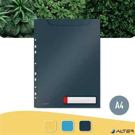 Genotherm, lefűzhető, A4 maxi, LEITZ "Cosy Privacy", bársonyszürke