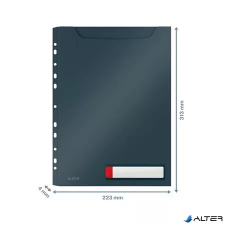 Genotherm, lefűzhető, A4 maxi, LEITZ "Cosy Privacy", bársonyszürke
