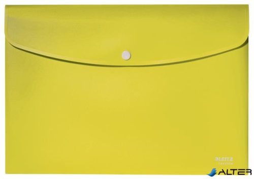 Irattartó tasak, A4, PP, patentos, LEITZ "Recycle", sárga