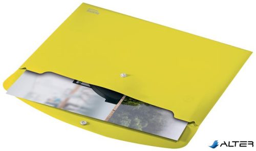 Irattartó tasak, A4, PP, patentos, LEITZ 'Recycle', sárga