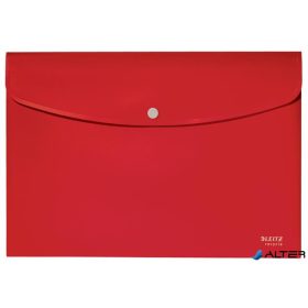   Irattartó tasak, A4, PP, patentos, LEITZ "Recycle", piros