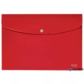   Irattartó tasak, A4, PP, patentos, LEITZ "Recycle", piros