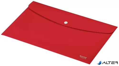 Irattartó tasak, A4, PP, patentos, LEITZ "Recycle", piros